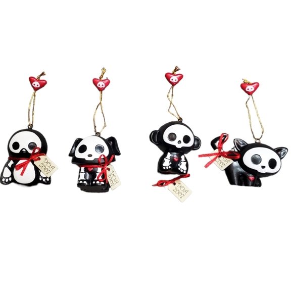 Set of 4 Skelanimals Christmas Ornaments Vintage 2007 - Picture 2 of 15